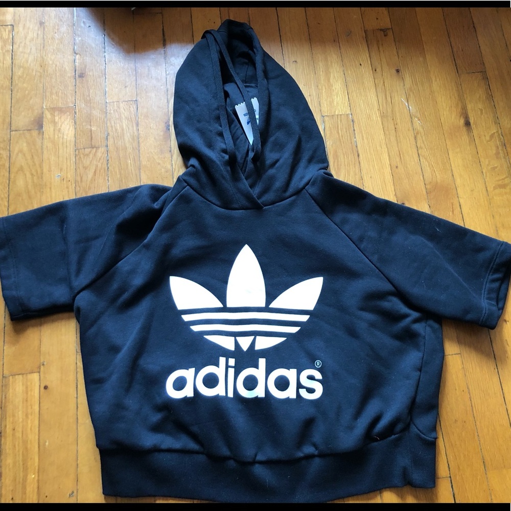 Brand new short sleeve crop Adidas hoodie